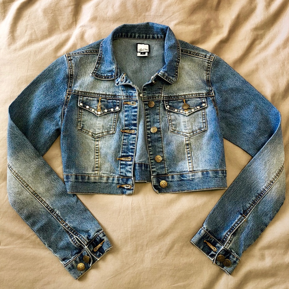 Rhinestone jean jacket